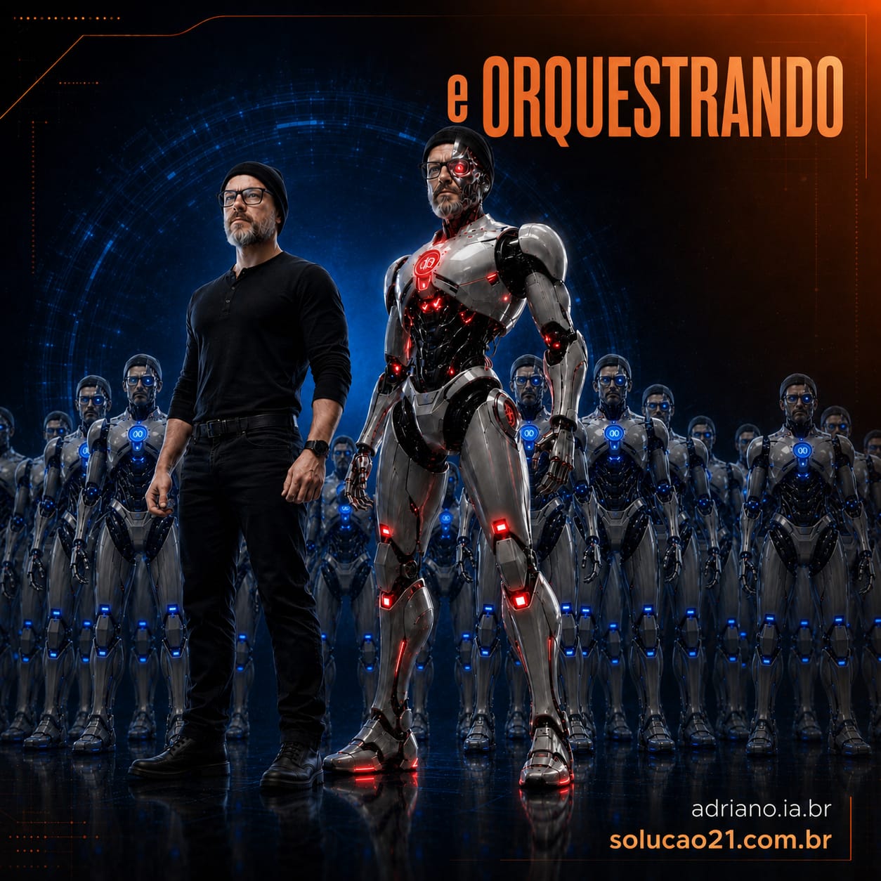 Orquestrando agentes de IA — Adriano e Solluz